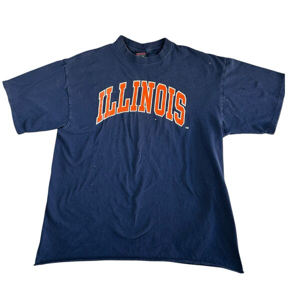 Vtg Illinois Fighting Illini Graphic Shirt Men’s XL Soffes University Spell Out - Picture 2 of 13